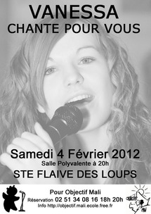Concert de variétés françaises de Vanessa pour Objectif Mali Concert de variétés françaises de Vanessa pour Objectif Mali