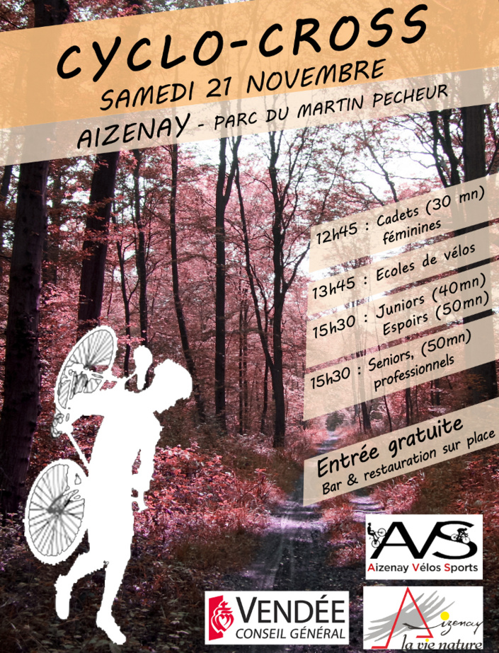 Aizenay : cyclo-cross le samedi 21 novembre à partir de 12h45