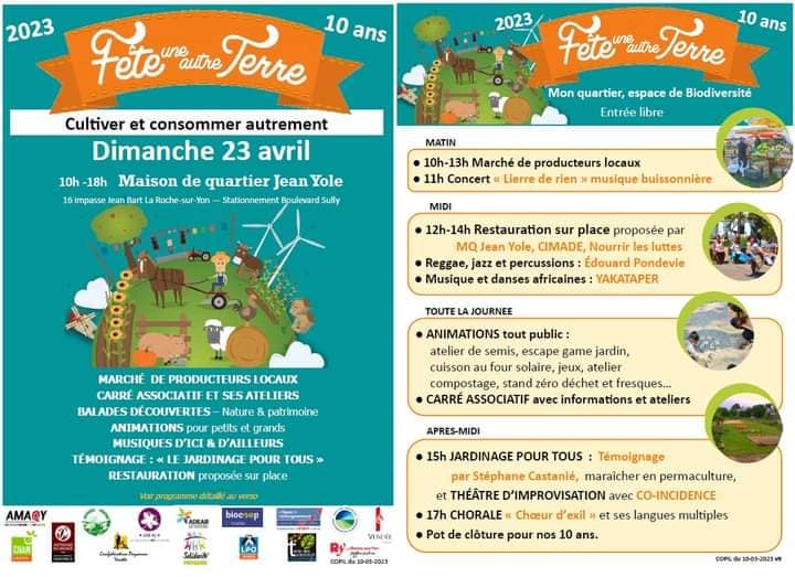 Ce dimanche 23 avril : fête une autre terre 
