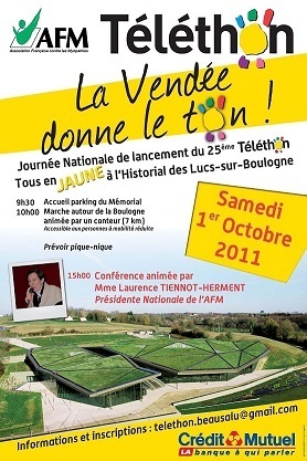 Lancement du 25e Téléthon aux Lucs-sur-Boulogne le samedi 1er Octobre 2011 Lancement du 25e Téléthon aux Lucs-sur-Boulogne le samedi 1er Octobre 2011