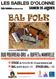 Les Sables d'Olonne : Grand bal Folk le samedi 28 janvier à 20h30  salle Audubon.