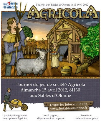 Tournoi d'Agricola le dimanche 15 avril aux Sables Tournoi d'Agricola le dimanche 15 avril aux Sables