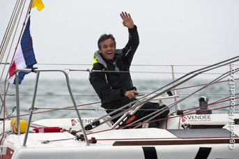 Gildas Mahé (VENDEE 1), vainqueur. Photo : Copyright Christophe Breschi Gildas Mahé (VENDEE 1), vainqueur. Photo : Copyright Christophe Breschi