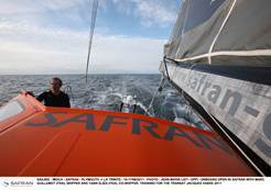 Marc Guillemot sur le Safran. Photo : Jean-Marie Liot / DPPI