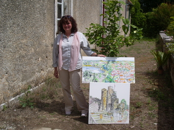 Véronique Bandry exposait ses toiles chez Mr Mestre Raoul à Talmont Saint-Hilaire en 2011