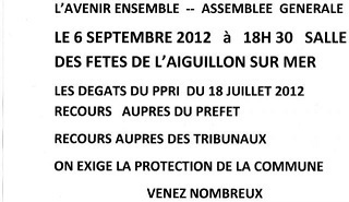 Assemblée générale de l'association "l'Avenir Ensemble" le jeudi 6 septembre 2012