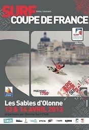  Coupe de France de surf sur le spot de Tanchet aux Sables d'Olonne les 13 et 14 avril