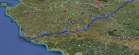 Des cyclotouristes vendéens au départ de Paris Des cyclotouristes vendéens au départ de Paris