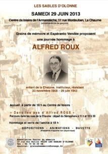 Dans les pas d’Alfred ROUX  ce samedi 29 juin à la Chaume