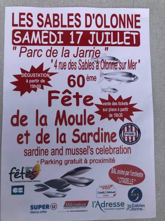 La 60 ème édition de la Fête de la Moule et de la Sardine  le samedi 17 juillet 