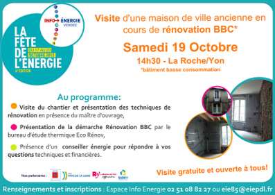 Fête de l'Energie en Vendée les 17, 19 et 20 octobre 2013 Fête de l'Energie en Vendée les 17, 19 et 20 octobre 2013