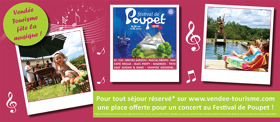 Vacances musicales en Vendée du 21 juin au 25 juillet 2013