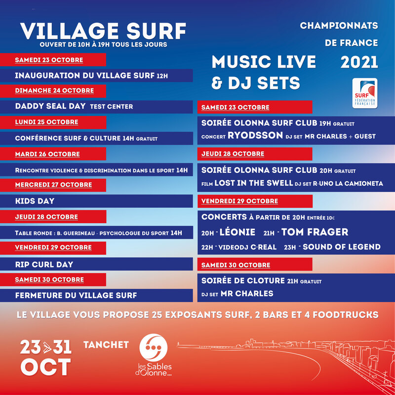 Championnats de France de Surf du 23 au 31 octobre Championnats de France de Surf du 23 au 31 octobre