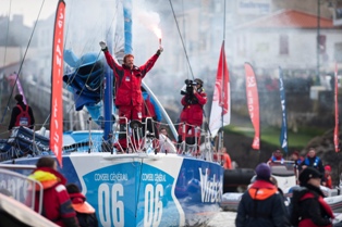 Arrivée du Vendée Globe aux Sables d'Olonne à bord de Virbac-Paprec 3. Photo : O.Blanchet / DPPI/ Virbac-Paprec Sailing Team