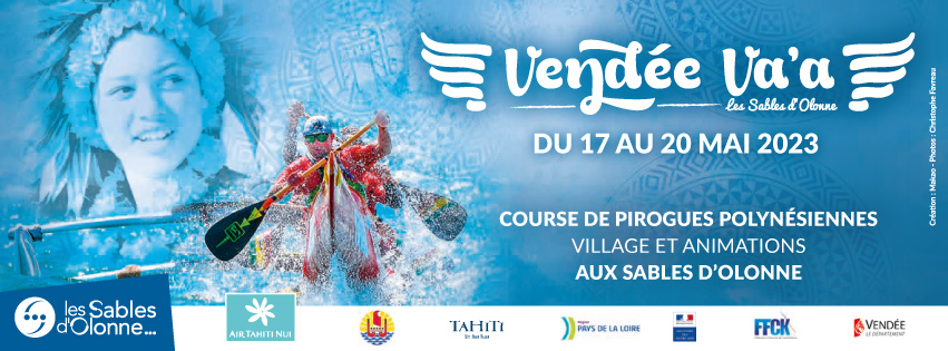 La Vendée Va'a vous donne rendez-vous du 17 au 20 mai 2023 pour 4 jours de fête aux Sables d'Olonne. La Vendée Va'a vous donne rendez-vous du 17 au 20 mai 2023 pour 4 jours de fête aux Sables d'Olonne.