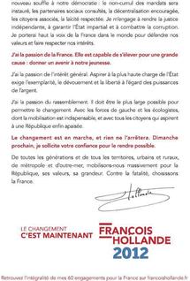 Quarante six millions d’électeurs recevront d’ici à la fin de la semaine la nouvelle profession de foi du candidat socialiste Quarante six millions d’électeurs recevront d’ici à la fin de la semaine la nouvelle profession de foi du candidat socialiste