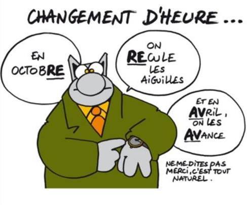 On recule les montres d'une heure On recule les montres d'une heure