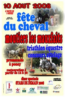 Moutiers les Mauxfaits : Fête du cheval   dimanche 10 août à partir de 9h00