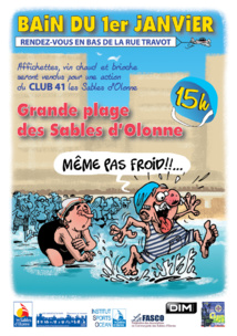 Les Sables d'Olonne: bain du 1° janvier à 15h00 Les Sables d'Olonne: bain du 1° janvier à 15h00