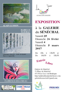 Exposition à la Galerie du Sénéchal, aux Lucs-sur-Boulogne Exposition à la Galerie du Sénéchal, aux Lucs-sur-Boulogne