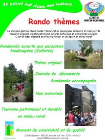 Le Comité Départemental du Sport en Milieu Rural (CDSMR) propose ses activités Le Comité Départemental du Sport en Milieu Rural (CDSMR) propose ses activités