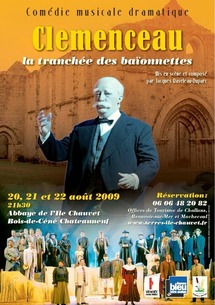 L’île Chauvet: comédie musicale "Clémenceau, la tranchée des baïonnettes" les jeudi 20, vendredi 21 et samedi 22 août L’île Chauvet: comédie musicale "Clémenceau, la tranchée des baïonnettes" les jeudi 20, vendredi 21 et samedi 22 août