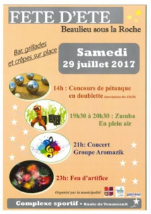 Beaulieu-sous-la-Roche: fête de l'été le samedi 29 juillet à 14h00