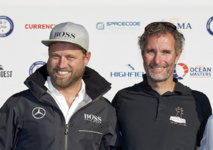 Alex Thomson (Hugo Boss) et Jérémie Beyou (Maitre Coq), 2e et 3e du Championnat IMOCA    (Photo Th.Martinez / Sea & Co)