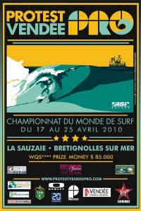 Brétignolles-sur-Mer: Protest Vendée Pro 2010 la Coupe de France de Surf, initialement prévue les 17 et 18 avril 2010, est annulée. Brétignolles-sur-Mer: Protest Vendée Pro 2010 la Coupe de France de Surf, initialement prévue les 17 et 18 avril 2010, est annulée.