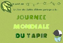 Les Sables d'Olonne: le zoo des Sables participe à la journée mondiale du Tapir le mercredi 28 avril Les Sables d'Olonne: le zoo des Sables participe à la journée mondiale du Tapir le mercredi 28 avril