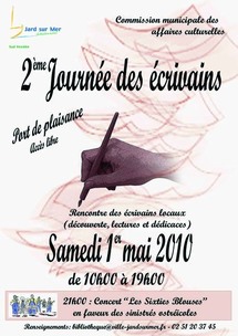Jard-sur-Mer: Journée des écrivains de la Mer samedi 1°mai à partir de 10h00 Jard-sur-Mer: Journée des écrivains de la Mer samedi 1°mai à partir de 10h00