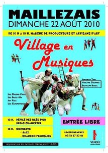 Maillezais: "village en musique" dimanche 22 août de 18h00 à 22h00 Maillezais: "village en musique" dimanche 22 août de 18h00 à 22h00