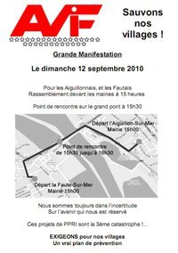 L'Aiguillon-sur-Mer et La Faute-sur-Mer: manifestation contre le PPRI dimanche 12 septembre L'Aiguillon-sur-Mer et La Faute-sur-Mer: manifestation contre le PPRI dimanche 12 septembre