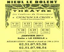 Nieul-le-Dolent: théâtre avec "Chacun sa Croix" dimanche 30 janvier à 15h00 Nieul-le-Dolent: théâtre avec "Chacun sa Croix" dimanche 30 janvier à 15h00