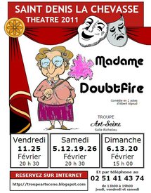 Saint-Denis-la-Chevasse: théâtre avec "Madame Doubtfire" du 5 au 25 février Saint-Denis-la-Chevasse: théâtre avec "Madame Doubtfire" du 5 au 25 février
