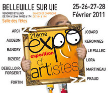Belleville sur Vie:21ème exposition d’artistes du 25 au 28 février à la salle des Fêtes Belleville sur Vie:21ème exposition d’artistes du 25 au 28 février à la salle des Fêtes
