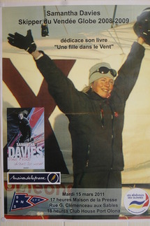 Samantha Davies : « Une fille dans le vent », rencontre et dédicaces mardi 15 mars, à 18h, Club-House, Port Olona Samantha Davies : « Une fille dans le vent », rencontre et dédicaces mardi 15 mars, à 18h, Club-House, Port Olona