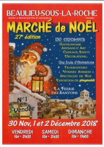 Beaulieu-sous-La Roche: Marché de Noël du vendredi 30 novembre au dimanche 2 décembre