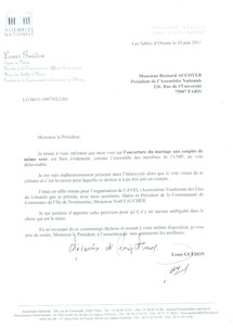 "Mariage" homosexuel : le député Guédon voulait voter contre "Mariage" homosexuel : le député Guédon voulait voter contre