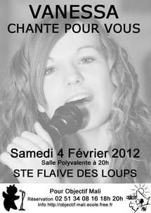 Concert de variétés françaises de Vanessa pour Objectif Mali