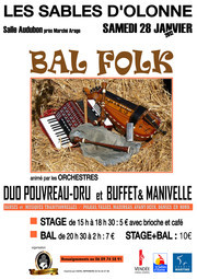 Les Sables d'Olonne: Grand bal Folk le samedi 28 janvier à 20h30 salle Audubon. Les Sables d'Olonne: Grand bal Folk le samedi 28 janvier à 20h30 salle Audubon.