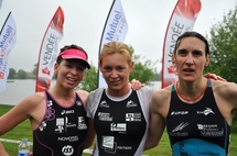 Les trois premières féminines (C. Lancereau, I. Tsyganok, F. Joussemet)