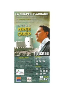 La Chapelle-Achard: théâtre avec les Comédiens Chapelais dans "Le Comte de Monte Cristo" à partir du 23 novembre La Chapelle-Achard: théâtre avec les Comédiens Chapelais dans "Le Comte de Monte Cristo" à partir du 23 novembre