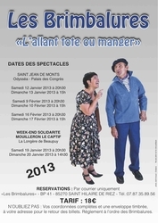 Les Brimbalures présentent "L'allant tot au manger !" samedi 16  et dimanche 17 Février à Saint-Jean-de-Monts Les Brimbalures présentent "L'allant tot au manger !" samedi 16  et dimanche 17 Février à Saint-Jean-de-Monts