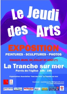 Chaque jeudi de juillet et d'août, exposition d'artistes plasticiens à La Tranche sur mer