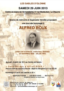 Dans les pas d’Alfred ROUX ce samedi 29 juin à la Chaume Dans les pas d’Alfred ROUX ce samedi 29 juin à la Chaume