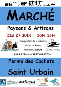 Saint Urbain : marché paysan le dimanche 27 juin de 10h00 à 13h00 Saint Urbain : marché paysan le dimanche 27 juin de 10h00 à 13h00