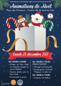 Jard-sur-Mer : Marché de Noël ce lundi 20 décembre dans le centre ville à partir de 10h00 Jard-sur-Mer : Marché de Noël ce lundi 20 décembre dans le centre ville à partir de 10h00