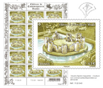 La Poste émet un timbre sur le château de  Commequiers situé en Vendée le 18 juillet 