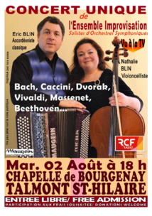 Talmont-Saint-Hilaire : concert de l'Emsemble improvisation mardi 2 août à 18 h00 Talmont-Saint-Hilaire : concert de l'Emsemble improvisation mardi 2 août à 18 h00